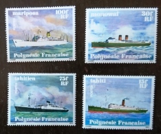 POLYNESIE Bateaux, Ship, Paquebot, Yvert 124/27** MNH - Ships