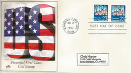 Presorted First Class 1992, USA FLAG, FDC Kansas City, Addressed To California - Préoblitérés