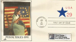 Entier Postal, Emission 1991, Premier Jour FDC Adressé En Californie - 1981-00