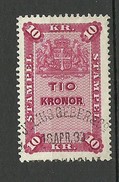 SCHWEDEN Sweden Ca 1880-1895 Stempelmarken Documentary 10 Kr. O - Fiscales