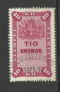 SCHWEDEN Sweden Ca 1880-1895 Stempelmarken Documentary 10 Kr. O - Revenue Stamps