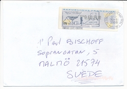 ATM Cover - 30 January 2008, 78 Conflans Sainte Honorine PPAL Yvelines To Sweden - 1999-2009 Abgebildete Automatenmarke