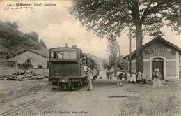 38 - ISERE - CHATONNAY - La Gare - 1907 - Très Bon état - 2 Scans - Châtonnay