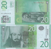 SERBIA 20 Dinara 2006 UNC,  P-47a ( Prefix AG)  X 2 Pcs. - Servië