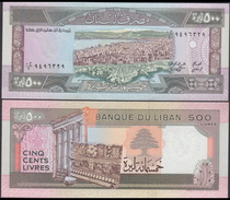 LEBANON 500 Livres 1988 UNC  P68 - Libano