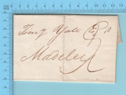 Stampless- Letter 1808, From London To Madeley ,postmark : A. A P. 11 Ina Tiny Circle, .808 - 4 Scans - ...-1840 Precursori