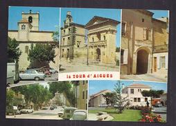 CPSM 84 - LA TOUR D'AIGUES - TB CP Multivue Dont TB PLAN Intérieur Du Village ANIMATION AUTOMOBILES + Hôtel De Ville - La Tour D'Aigues