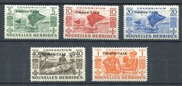 186 NOUVELLES HEBRIDES 1953 - Yvert Taxe 26/30 - Pirogue Sculpteur Indigene - Neuf ** (MNH) Sans Charniere - Neufs