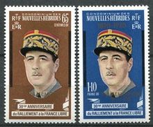 186 NOUVELLES HEBRIDES 1970 - Yvert 304/05 Surcharge - Charles De Gaulle - Neuf ** (MNH) Sans Charniere - Unused Stamps