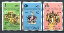 186 NOUVELLES HEBRIDES 1977 - Yvert 444/46 - Elizabeth II Visite Couronne Sacre - Neuf ** (MNH) Sans Charniere - Ongebruikt