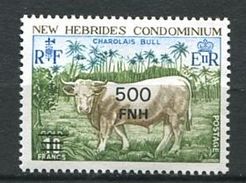 186 NEW HEBRIDES 1977 - Yvert 475 Surcharge Valeur Et FNH - Taureau Charolais - Neuf ** (MNH) Sans Charniere - Ungebraucht