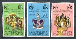 186 NEW HEBRIDES 1977 - Yvert 447/49 - Elizabeth II Visite Couronne Sacre - Neuf ** (MNH) Sans Charniere - Nuovi