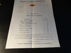 Belgian Schell Company- Benzines-prix Courant Général - 28/03/1932 - Automovilismo