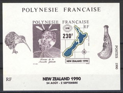 Polynesie Foglietto 1990 N. 17 MNH Cat. E 7 - Blocs-feuillets