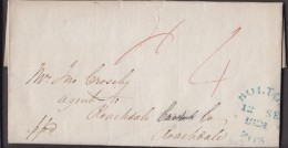 An 1824 Letter To "Ino Crossley, Rochdale", From "Geo Frimingham(?)", With A Blue .  Ref 0168  Price Adj 9th July 2021 - Storia Postale