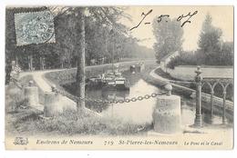 Cpa: 77 SAINT PIERRE LES NEMOURS (ar. Melun) Pont Et Canal (Péniches) 1907 N°719 - Saint Pierre Les Nemours