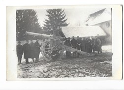 MILITARIA Carte Photo Guerre 1914-18 Groupe D'artilleurs Canon De 120 Beau Plan - Oorlog 1914-18