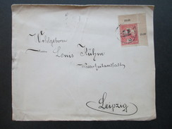 Ungarn 1913 Beleg Mit Einem Schänen Eckrandstück! Nach Leipzig - Lettres & Documents