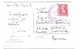 SPAIN 4-1-1939  Post Card From San Sebastian To Rome "Gobierno Militar De Guipzcoa San Sebastian Censura Militar Correo" - Militaire Vrijstelling Van Portkosten
