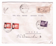 ITALY Lieutenance Raccomandata Da Roma Per Roma 6-03-1945  N° 523+531 Very Fine Used - Andere & Zonder Classificatie