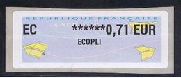 Atm, ZEBRA, 0.71€, Nouvelle Version Avec 6 Etoiles, Préfixes Et Tarifs Excentrés, Papier N° 33 Du Catalogue Michel. - 2000 « Avions En Papier »