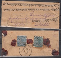 India  1879 - 4.5A Rate  Registered Cover  Ganeshgunge TO Delhia   #  93590  Inde  Indien - 1852 Provincia Di Sind