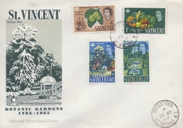 St. VINCENT :1965: Y.201-04 On FDC : HORTICULTURE,GARDEN,FRUIT,TEMPLE, - St.Vincent (...-1979)