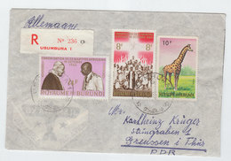 Burundi/Germany POPE GIRAFFE ANIMALS REGISTERED COVER 1965 - Other & Unclassified