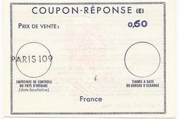 COUPON-REPONSE PARIS 109 NEUF A 0,50 AVEC SURCHARGE 0,60 - Coupons-réponse