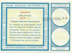 COUPON-REPONSE ST ETIENNE R.P. NEUF A 1.10 FR AVEC SURCHARGE 1.50 - Reply Coupons