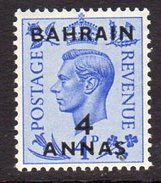 Bahrain GVI 1950 4a On GB 4d Surcharge, SG76, MNH (A) - Bahreïn (...-1965)