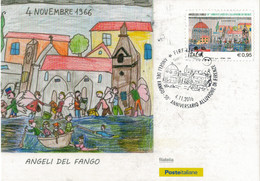 CARTOLINA  FILATELICA  2016    4 NOVEMBRE  1966   ANGELI  DEL  FANGO           MNH ** - Philatelic Cards
