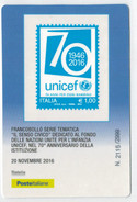 TESSERA    FILATELICA  2016    UNICEF   1946--2016            MNH ** - Philatelic Cards