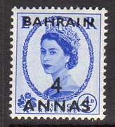 Bahrain QEII 1952 4a. On GB 4d Surcharge, Wmk. Tudor Crown, SG86, MNH (A) - Bahreïn (...-1965)