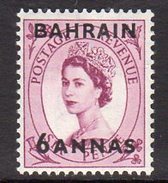Bahrain QEII 1952 6a. On GB 6d Surcharge, Wmk. Tudor Crown, SG87, MNH (A) - Bahrain (...-1965)