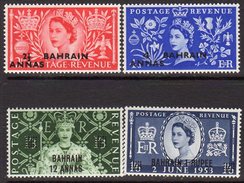 Bahrain QEII 1953 Coronation Set Of 4 Surcharges, SG90-3, MNH (A) - Bahrain (...-1965)