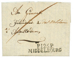 1812 P.125.P MIDDELBOURG Sur Lettre Avec Texte Pour AMSTERDAM. RARE. Superbe. - Sonstige & Ohne Zuordnung