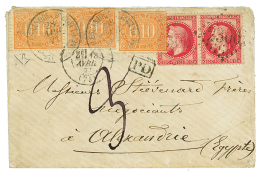 "TIMBRES TAXES ITALIENS Utilisés Au Bureau D' ALEXANDRIE En EGYPTE" : 1871 FRANCE 80c(n°32)x2 Obl. GC 2306 + - Altri & Non Classificati