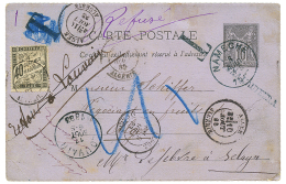 1885 Entier 10c SAGE Obl. Cachet Belge NAMECHE + FRANCE Timbre TAXE 40c Noir Obl. ALGER ALGERIE. TTB. - Other & Unclassified