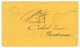 TRINIDAD : 1873 Rare Cachet TRINITE PAQ FR N°1 + Taxe 12 Biffée Sur Enveloppe De CIUDAD BOLIVAR( VENEZUELA ) - Altri & Non Classificati