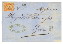 "Paquebot CHELIFF Manuscrit" : 1867 40c(n°23) Obl. GC 5084 (DARDANELLES) + "CHELIFF" Manuscrit Sur Lettre (tâc - Other & Unclassified