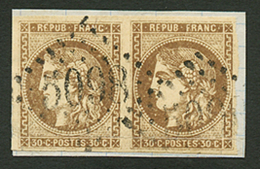 Paire Du 30c BORDEAUX(n°47) Obl. GC 5098 De SMYRNE Sur Fragment. TB. - Other & Unclassified