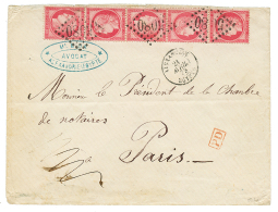 ALEXANDRIE - Affranchissement à 4F : 1873 80c CERES(x5) Obl. GC 5080 + ALEXANDRIE EGYPTE Sur Enveloppe Pour PARIS - Autres & Non Classés