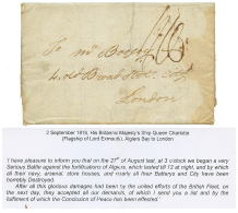 "BATAILLE D'ALGER" : 1816 Lettre D'un Militaire ANGLAIS écrite Durant La Bataille D' ALGER Adressée &agrav - Otros & Sin Clasificación