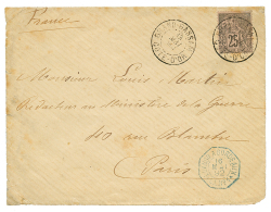 GRAND BASSAM COTE D'OR - PRECURSEUR COTE D'IVOIRE : 1892 COLONIE GENERALE 25c Obl. GRAND BASSAM COTE D'OR Sur Enveloppe - Altri & Non Classificati