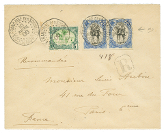 COTES DES SOMALIS : 1906 5c + Trés Rare Paire Du 25c NON DENTELE Sur Enveloppe RECOMMANDEE Pour PARIS. Arriv&eacu - Other & Unclassified