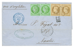 GUADELOUPE : 1873 COLONIES GENERALES Paire 30c EMPIRE + Paire 5c CERES Obl. Losange De Points Sur Lettre De POINTE A PIT - Other & Unclassified