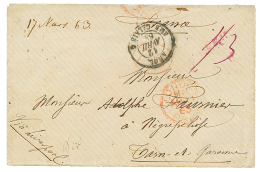 GUINEE - RIO PONGO Via SIERRA-LEONE : 1863 Taxe Anglaise "1/3" + PAID AT SIERRA-LEONE Rouge Sur Enveloppe Avec Texte Dat - Altri & Non Classificati