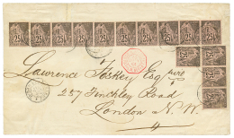 GUINEE - PRECURSEUR : 1891 COLONIES GENERALES 25c(x14) Un Ex. Pd Obl. CONAKRY SENEGAL Sur Enveloppe Pour La GRANDE BRETA - Other & Unclassified