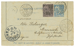 GUINEE - PRECURSEUR : 1892 COLONIES GENERALES Entier Carte-lettre 15c Daté "ILES De LOS" Obl. CONAKRY RIVIERES DU - Altri & Non Classificati